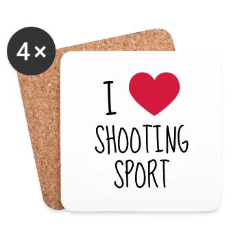 Tir Sportif Tireur Sport Sportif Athlète - Dessous de verre (lot de 4) - blanc - Devant