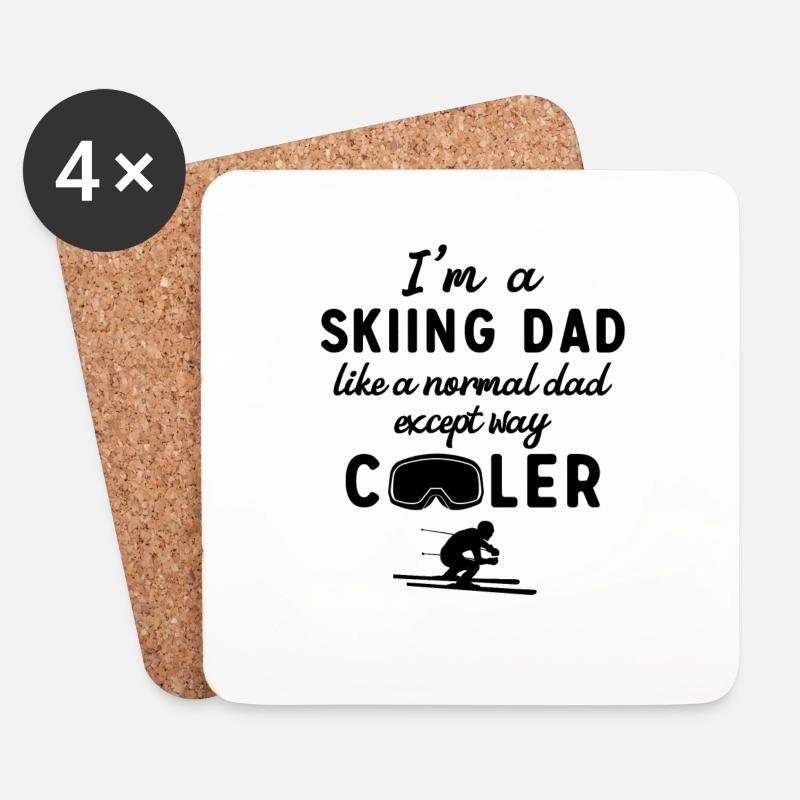 I m a Skiing Dad - Coasters (set of 4) - white
