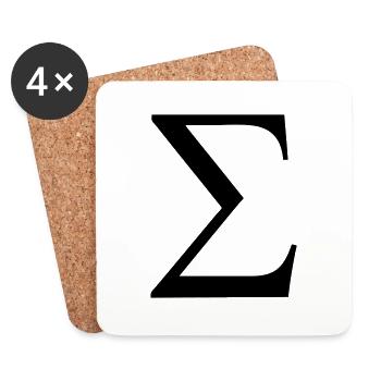 Greek Symbol - Sigma - Coasters (set of 4) - white - Front