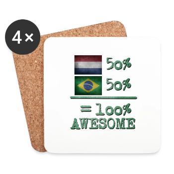 niederlande brasilien niederländisch brasilianisch - Untersetzer (4er-Set) - Weiß - Vorne