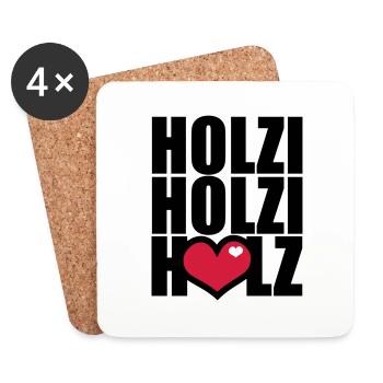 Ich und mein Holz - Coasters (set of 4) - white - Front