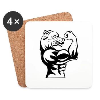 strong dog 001 - Untersetzer (4er-Set) - Weiß - Vorne