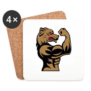 strong dog 002 - Untersetzer (4er-Set) - Weiß - Vorne