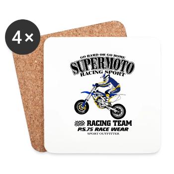 Supermoto - Supermotard - Coasters (set of 4) - white - Front