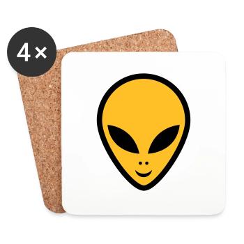 extraterrestre - Dessous de verre (lot de 4) - blanc - Devant