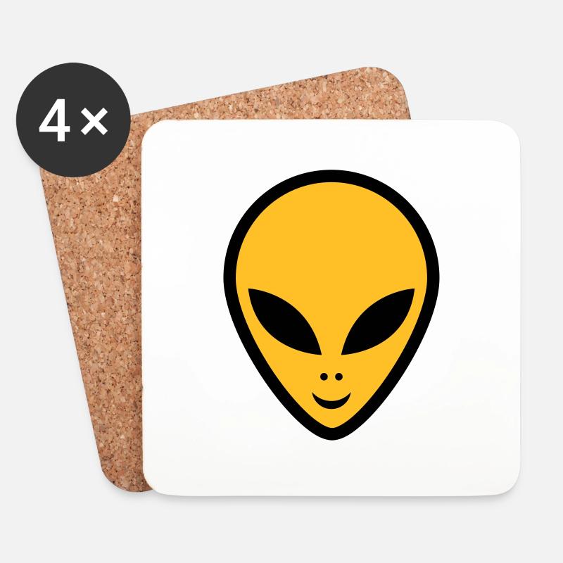 alien - Untersetzer (4er-Set) - Weiß