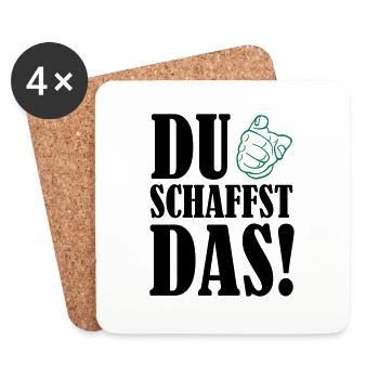 du_schaffst_das_02 - Untersetzer (4er-Set) - Weiß - Vorne