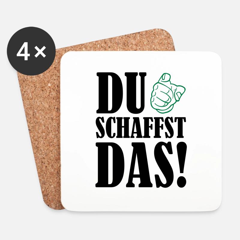du_schaffst_das_02 - Untersetzer (4er-Set) - Weiß