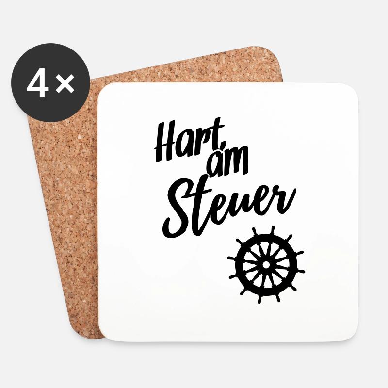 Hart am Steuer - Untersetzer (4er-Set) - Weiß