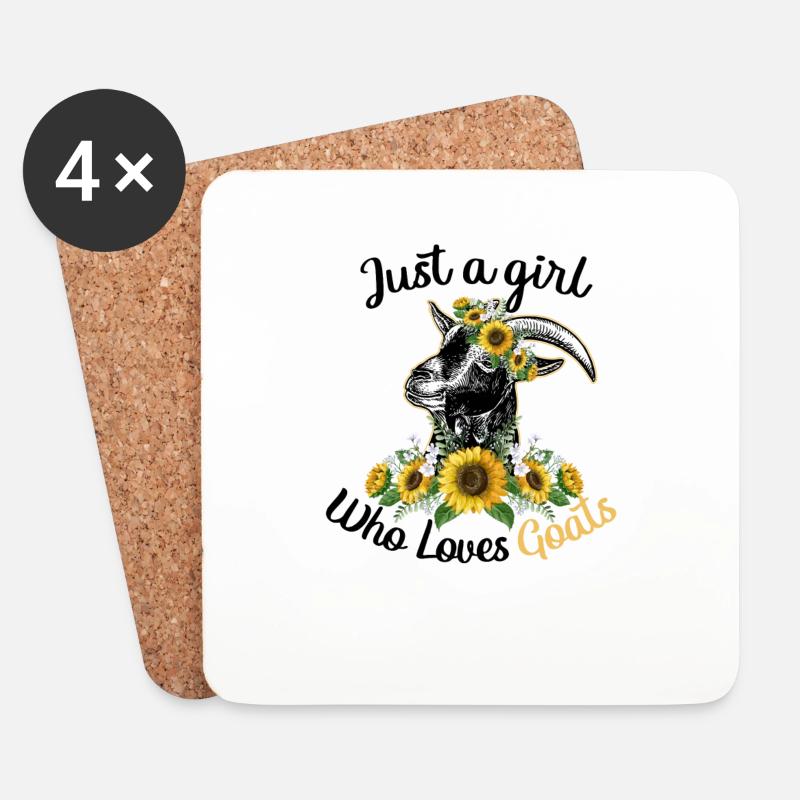 Nur ein Mädchen, das Ziegen liebt - Untersetzer (4er-Set) - Weiß