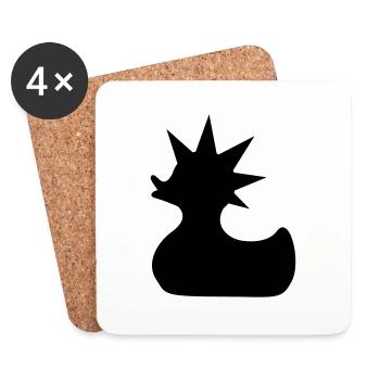 punk rock - Dessous de verre (lot de 4) - blanc - Devant