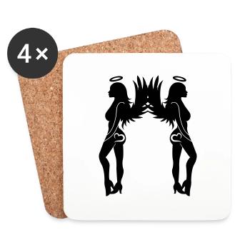 sexy_angel_woman_02 - Coasters (set of 4) - white - Front