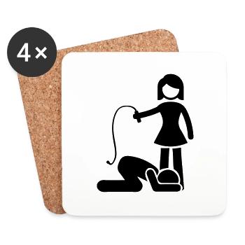 couple woman man - Untersetzer (4er-Set) - Weiß - Vorne