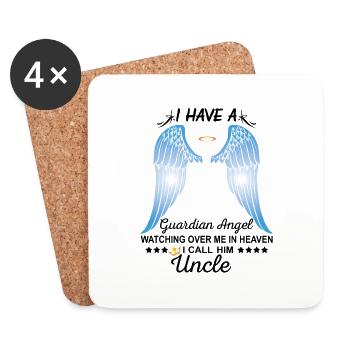 My Uncle Is My Guardian Angel - Coasters (set of 4) - white - Front
