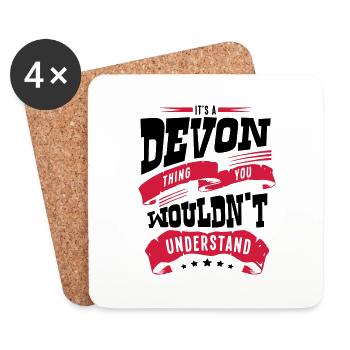 devon name thing you wouldnt understand - Coasters (set of 4) - white - Front