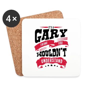 gary name thing you wouldnt understand - Coasters (set of 4) - white - Front