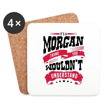 morgan name thing you wouldnt understand - Coasters (set of 4) - white - Front