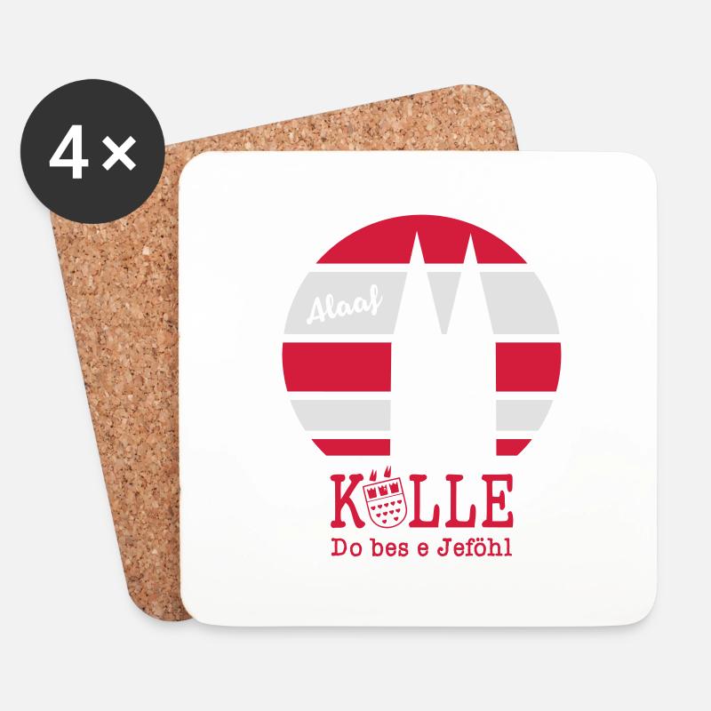 Kölle Do bes e Jeföhl - Dom Karneval Kölsch Kreis - Untersetzer (4er-Set) - Weiß