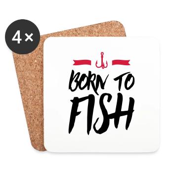 fish born to - Untersetzer (4er-Set) - Weiß - Vorne
