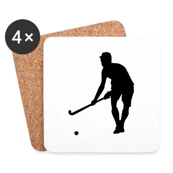 feldhockey silhouette - Untersetzer (4er-Set) - Weiß - Vorne