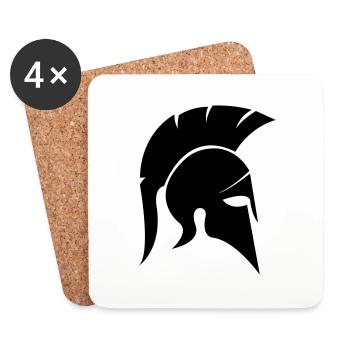 sparta_helm_001 - Dessous de verre (lot de 4) - blanc - Devant