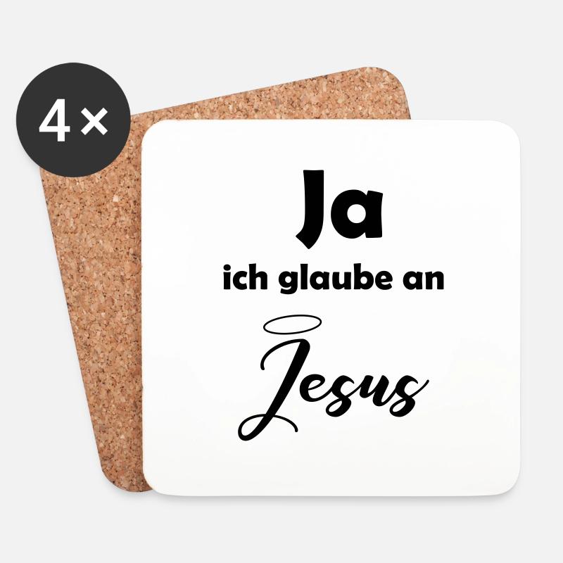 glaube_an_jesus - Untersetzer (4er-Set) - Weiß