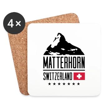 matterhorn switzerland mountain flag - Untersetzer (4er-Set) - Weiß - Vorne