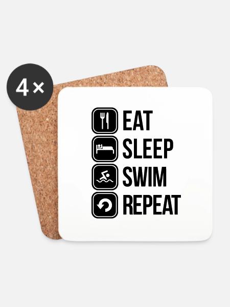 swim - Coasters (set of 4) - white