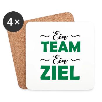 ein_team_ein_ziel_2 - Untersetzer (4er-Set) - Weiß - Vorne