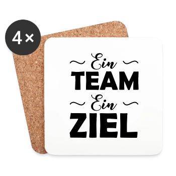 ein_team_ein_ziel - Untersetzer (4er-Set) - Weiß - Vorne