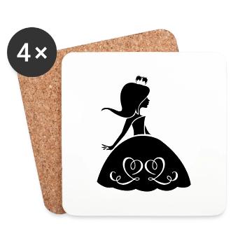 prinzessin_001 - Coasters (set of 4) - white - Front