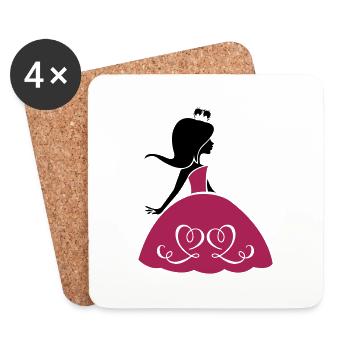 prinzessin_002 - Coasters (set of 4) - white - Front