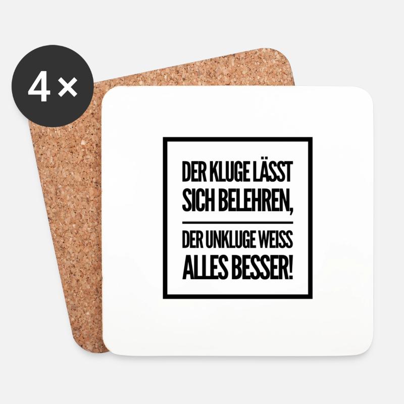 geistige Haltung - Untersetzer (4er-Set) - Weiß