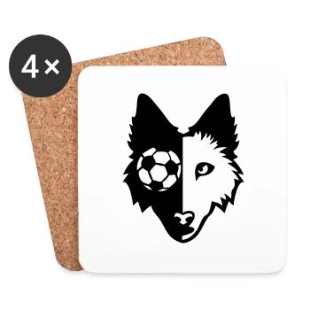 football logo dog guardian port ball club - Coasters (set of 4) - white - Front