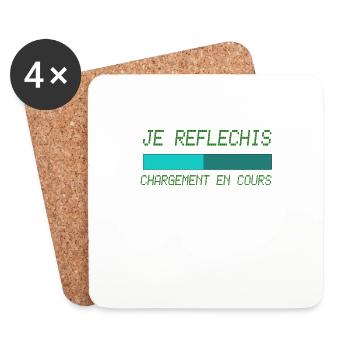 Je réfléchis chargement en cours - Dessous de verre (lot de 4) - blanc - Devant