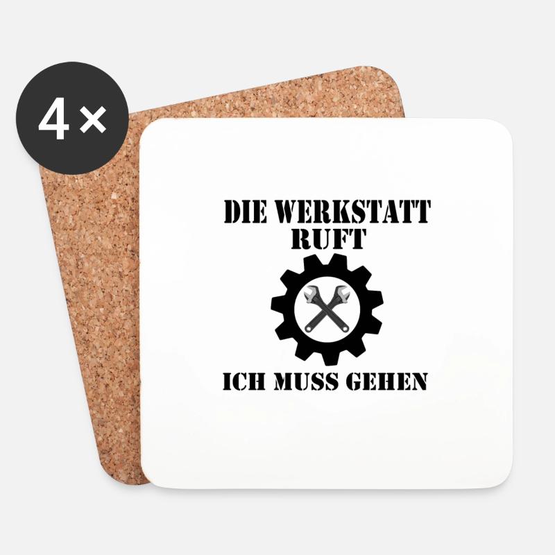 Die Werkstatt ruft - Untersetzer (4er-Set) - Weiß