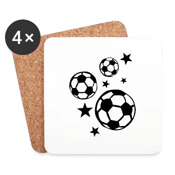football ballon etoile sport - Dessous de verre (lot de 4) - blanc - Devant