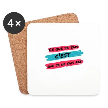 Ce que je sais c'est que je ne sais pas - Dessous de verre (lot de 4) - blanc - Devant
