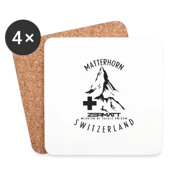 Matterhorn Switzerland - Coasters (set of 4) - white - Front