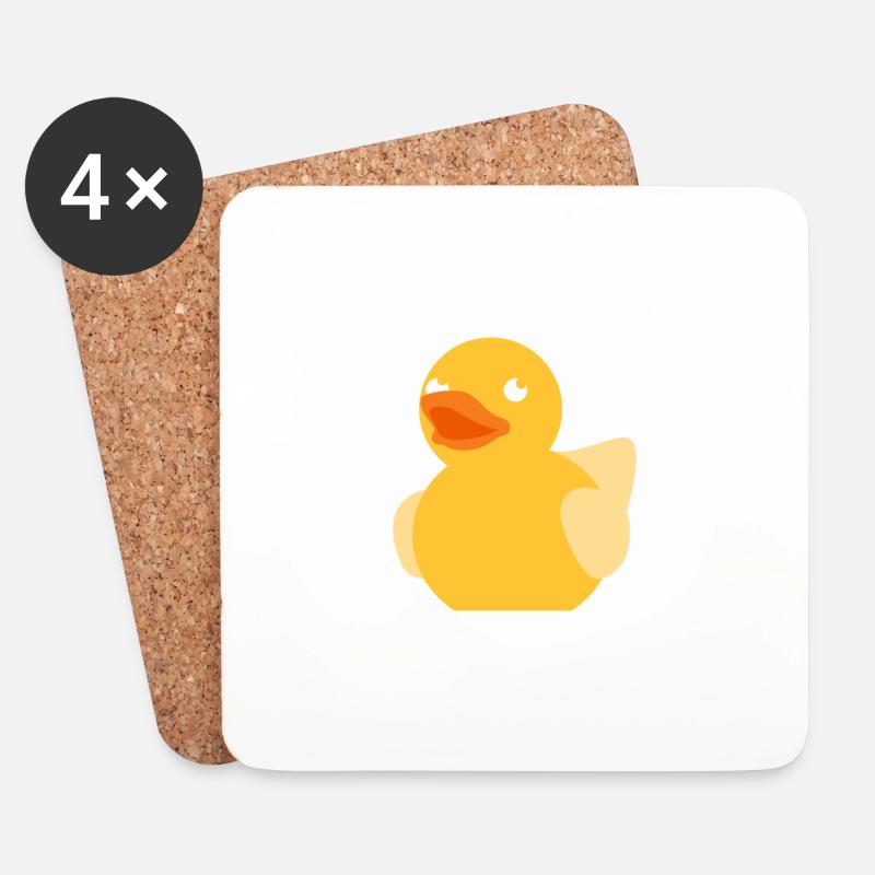 Quietscheente Badeente Ente Entchen - Untersetzer (4er-Set) - Weiß