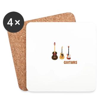 You Can Never Have Too Many Guitars - Vintage - Coasters (set of 4) - white - Front