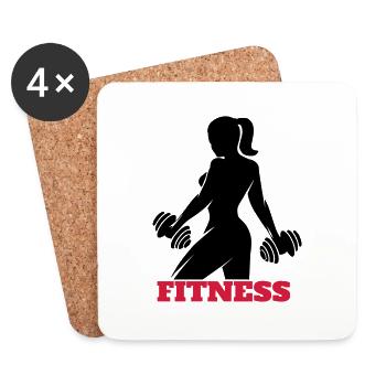 Salle de gym gym gym centre de fitness - Dessous de verre (lot de 4) - blanc - Devant
