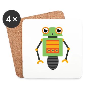 robot - Coasters (set of 4) - white - Front