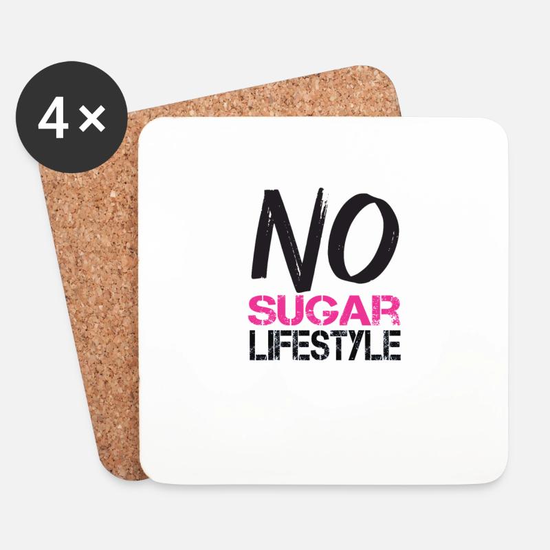 No Sugar - Untersetzer (4er-Set) - Weiß
