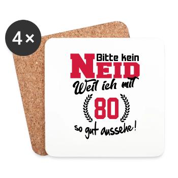 Geburtstag Gut aussehen 80 - Untersetzer (4er-Set) - Weiß - Vorne