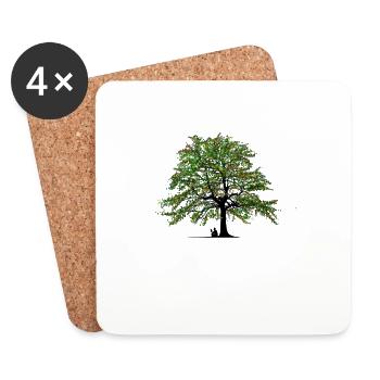 Reading Books Relaxation Bookworm Bookworm - Coasters (set of 4) - white - Front