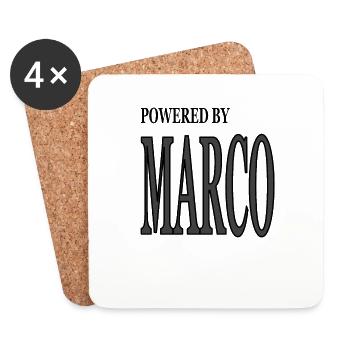 Mon nom est Marco je suis Marco prénom actuel - Dessous de verre (lot de 4) - blanc - Devant