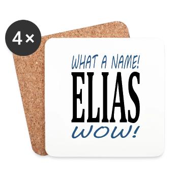 First name Elias, my name is Elias, I am Elias - Coasters (set of 4) - white - Front