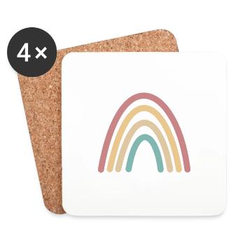 Boho Regenbogen Retro Geschenkidee - Untersetzer (4er-Set) - Weiß - Vorne
