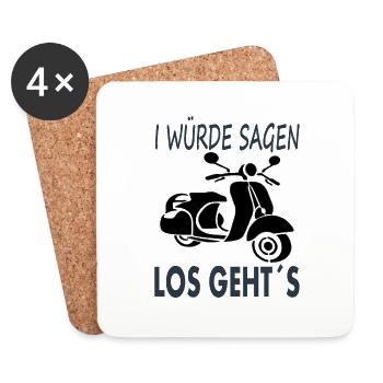 Roller fahren Rollerfahrer ich liebe Roller Moped - Untersetzer (4er-Set) - Weiß - Vorne